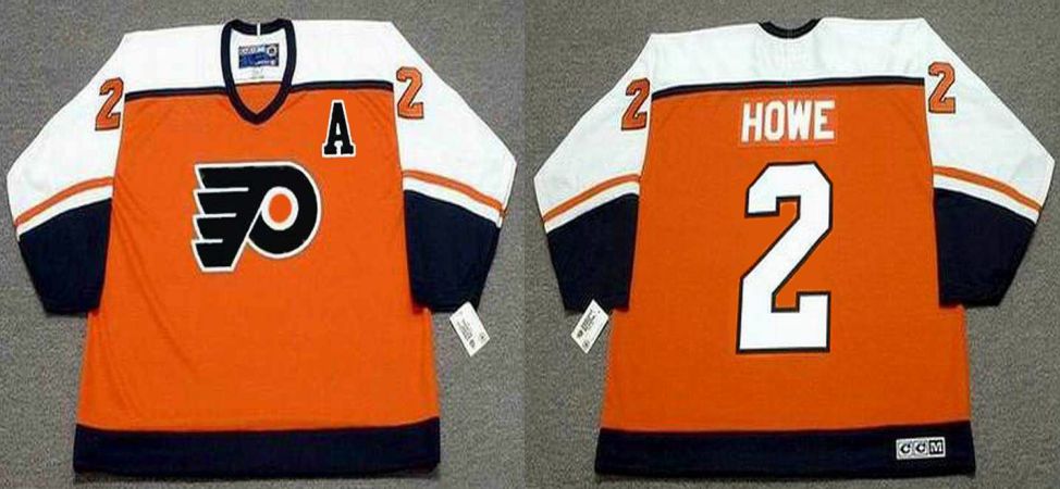 2019 Men Philadelphia Flyers #2 Howe Orange CCM NHL jerseys->philadelphia flyers->NHL Jersey